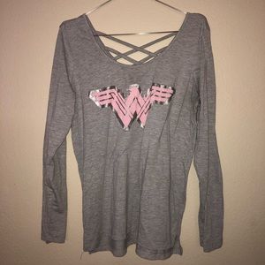 Grey Long Sleeve Wonder Woman Shirt Size Large